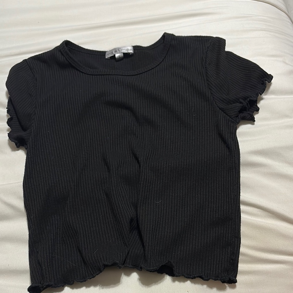 Black Ribbed Women's Top